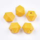 Painted Natural Wooden Beads WOOD-Q040-017B-08-1