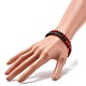 Synthetic Grass Coral & Non-magnetic Hematite Beads Energy Stretch Bracelets Set BJEW-JB07142-01-5