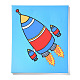 クリエイティブなDIYロケット模様樹脂ボタンアート  帆布画紙と木枠付き  子供のための教育工芸品絵画粘着性のおもちゃ  カラフル  30x25x1.3cm DIY-Z007-29-3