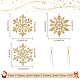 Ahadermaker 12 セット 6 スタイルのクリスマススノーフレークプラスチックペンダント装飾  ロープ付き  クリスマスツリーの装飾用  ミックスカラー  150~152x132~133x2~3mm  穴：2~11mm  2セット/スタイル AJEW-GA0006-04-2