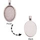 PandaHall Elite 20pcs Antique Silver Oval Tibetan Alloy Pendant Trays Blank Bezel with 20pcs Clear Glass Cabochon Dome Tiles for Crafting DIY Jewelry Making DIY-PH0020-49AS-4