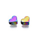 Rack Plating Rainbow Color Alloy Beads PALLOY-S180-340-3