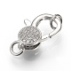 Brass Micro Pave Cubic Zirconia Lobster Claw Clasps ZIRC-S058-21P-1