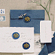 ワックスシーリングスタンプセット  1pc ゴールデントーンシーリングワックススタンプソリッド真鍮ヘッド  木製ハンドル1個付き。  封筒の招待状  ギフトカード  足跡  83x22mm AJEW-WH0208-1070-5