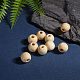 Des perles en bois naturel TB12mmY-13-5