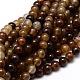 Dyed Natural Agate Round Beads Strands G-E321B-8mm-01-1
