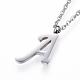 304 Stainless Steel Initial Pendant Necklaces NJEW-P151-A-P-3