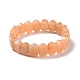 Bracelet extensible perlé ovale en aventurine rouge naturelle G-E010-01E-2