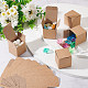 Benecreat50pcsギフトボックス茶色の紙箱パーティーギフト包装用のふた付きボックス  結婚披露宴の好意  1.5 x 1.5 x 1.5インチ CON-BC0004-91-5