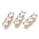 Brass Micro Pave Clear Cubic Zirconia Multi-Strand Links KK-N232-36A-NF-2