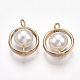 Colgantes de perlas de imitación de plástico abs PACR-T007-21A-2