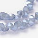 Nacrés chapelets de perles plaqué forme de diamant de verre EGLA-J100-PL10-1