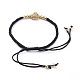 Leopard Adjustable Brass Nylon Thread Braided Bracelets BJEW-JB04985-01-4