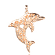 Brillant pendant de dauphin pour fabrication de collier TIBE-M001-132-2