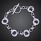 Exquisite Brass Ring Link Bracelets for Women BJEW-BB08950-2