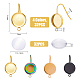 SUPERFINDINGS 32Pcs 4 Colors Flat Round Blank Bezel Trays Earring 304 Stainless Steel DIY Blank Dome Dangle Earring Making Clear Glass Cabochons Earring Hooks with Loop for Jewelry Making DIY-FH0005-06-2