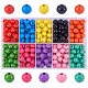 PandaHall 250~300pcs/box Dyed Environmental Colorful Round Wood Beads Sets WOOD-PH0007-01-5