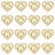 Pandahall 16 pièces breloques coeur en strass FIND-PH0007-23-1