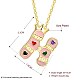 Fashion Tin Alloy Enamel Letter Pendant Necklaces NJEW-BB20985-H-6