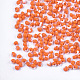 ガラスシードビーズ  フリンジティアドロップビーズ  不透明色  ツートン  ダークオレンジ  3.5~4x2.5~6mm  穴：1mm  約4500個/袋 SEED-R032-01-C03-2