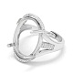 925 componentes de anillo de dedo de garra de diamante de imitación de plata esterlina STER-E061-37P-2