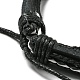 6 pulsera de cordón de cuero sintético trenzado ajustable de 6 estilos con cordón encerado para hombres BJEW-F458-06-5