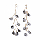 Semillas de vidrio perlas grandes colgantes envueltos en alambre FIND-S306-14B-2