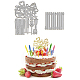 Stencil per fustelle in acciaio al carbonio a tema topper per torta di compleanno DIY-WH0309-1509-1