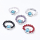 Natural & Synthetic Mixed Stone Stretch Rings RJEW-JR00214-1