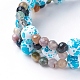 Cuisson en verre peint bracelets multi-brins perlés BJEW-JB03443-3