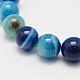 Natural Striped Agate/Banded Agate Bead Strands G-K155-B-14mm-02-2