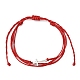 Bracelet multibrins cordons polyester cirés BJEW-JB09632-2