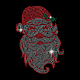 ガラスホットフィックスラインストーン  アップリケの鉄  マスクと衣装のアクセサリー  洋服用  バッグ  パンツ  クリスマス  サンタクロース  297x210mm DIY-WH0303-200-1
