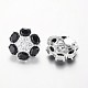 Flower Brass Micro Pave Cubic Zirconia Clip-on Earring Findings ZIRC-O024-02-2