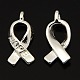 Breast Cancer Awareness Ribbon Carved Word Hope Tibetan Style Alloy Message Pendants TIBEP-S278-S-LF-1