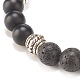 Natural Lava Rock & Synthetic Black Stone & Hematite Stretch Bracelet BJEW-JB08169-5