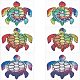 SUPERFINDINGS 6pcs 3 Styles Plastic Turtle Tie Dye Reflective Car Decals Stickers Self-Adhesive Sticker Car Emblem Auto Decal Sticker for Motorcycle Laptop Skateboard Bike Bumper Window AJEW-FH0001-66-1