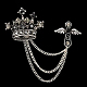 Брошь в виде короны и креста с цепочкой и кисточкой RELI-PW0001-099B-1