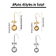 8 paires 4 styles bowknot dôme blanc avec boucles d'oreilles pendantes rondes plates EJEW-AB00005-2
