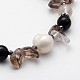 Natural Mixed Stone and Pearl Beaded Bracelets BJEW-JB01982-4