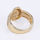 Brass Micro Pave Cubic Zirconia Finger Rings RJEW-E145-30G-3