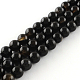 Natürliche schwarze runde Perle Stränge X-G-R342-6mm-01-1