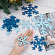CREATCABIN 8Pcs Christmas Wooden Snowflake Decor Winter Snowflake Signs 3D Snowflake Tabletop Decor Large Snowflake Centerpiece Christmas Tiered Display Decoration Ornaments for Xmas Home Party Blue AJEW-WH0258-740-3
