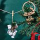 Gorgecraft 2 couleur de clochette de sapin de Noël en métal HJEW-GF0001-34-7