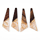Transparent Resin & Walnut Wood Pendants RESI-N039-70A-1