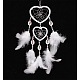 Feather Pendant Decoration with Natural Shell Beaded PW-WG74381-01-1