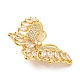 Rack Plating Brass Pave Clear Cubic Zirconia Twister Clasps KK-P243-02G-2