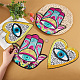 Nbeads 4Pcs 2 Style Evil Eye Sequin Iron on/Sew on Patches PATC-NB0001-02-3