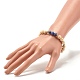 Natural Wood Round Beads Stretch Bracelet BJEW-JB07278-5