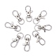 Platinum Plated Alloy Lobster Swivel Clasps For Key Ring PALLOY-E385-15P-4